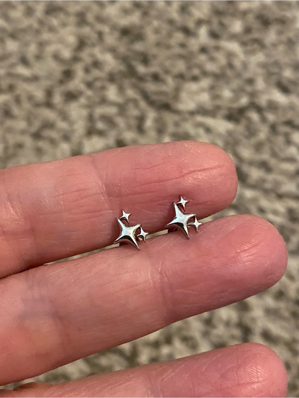 Silver Starburst Stud Earrings - Silver